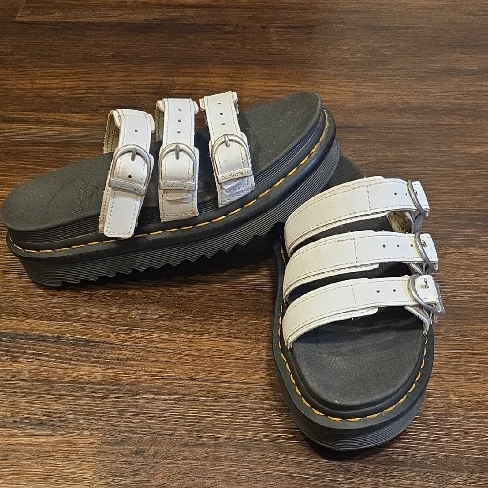 Size 6 Dr. Martens White Black Sandals